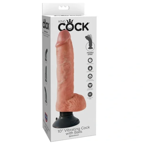 25.5 cm Vibrating Cock With Balls – Black