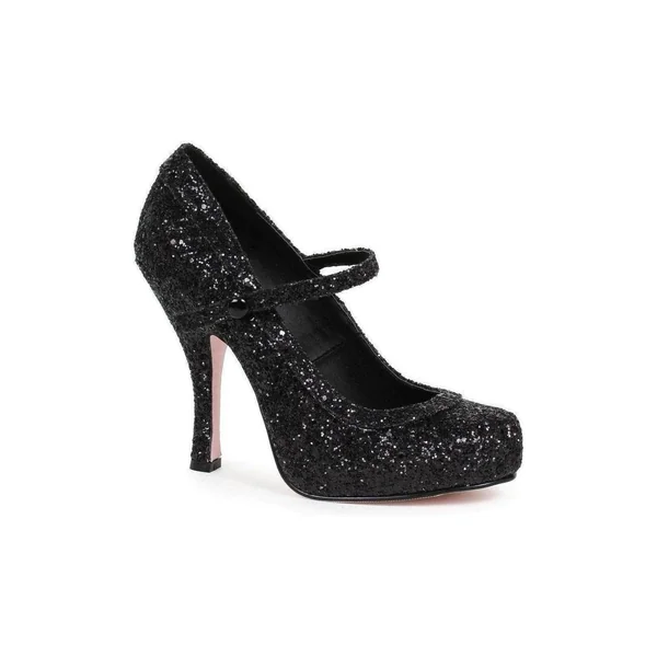 423-CANDY Costume Pump | Black Glitter