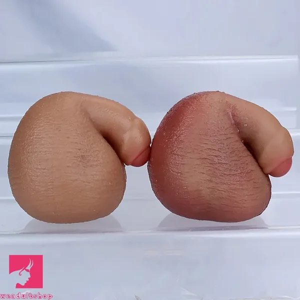 4.7in Realistic Scrotal Ball Soft Silicone Dilation Toy With Two Testicles