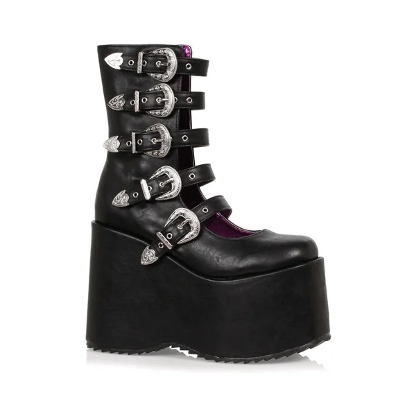 500-ASH Ankle Boot | Black Faux Leather