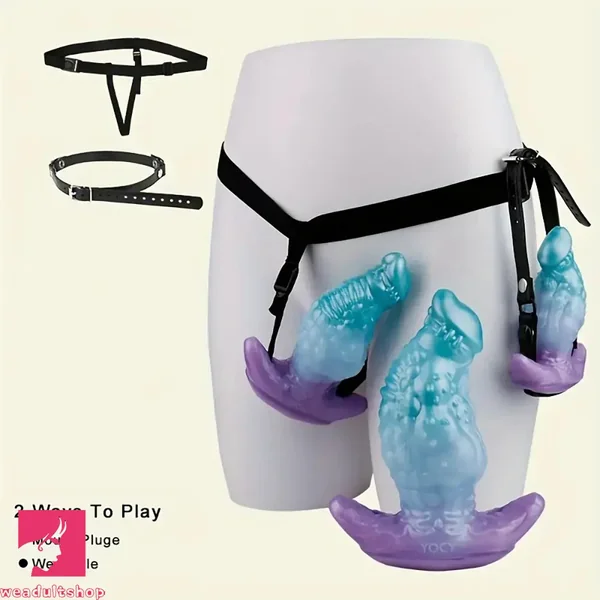 5.51in 7.04in 8.74in Liquid Silicone Anal Plug Strap-On Monster Odd Dildo