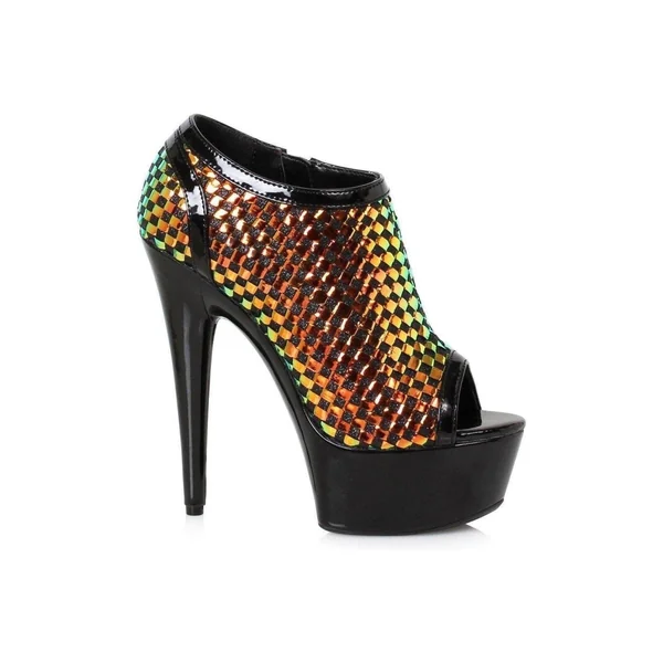 609-JACLYN Stripper Bootie | Black Faux Leather