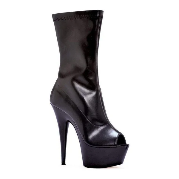 609-VANNA Platform Boot | Black Faux Leather