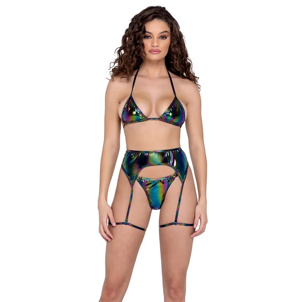 6278 - Vinyl Garter Belt with Attached Leg Strap