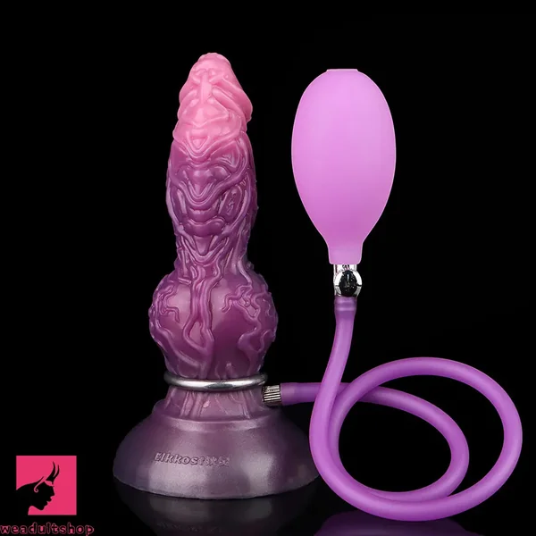 7.24in Fantasy Dog Knot Squeezing Inflatable Alien Penis Dildo For Sex
