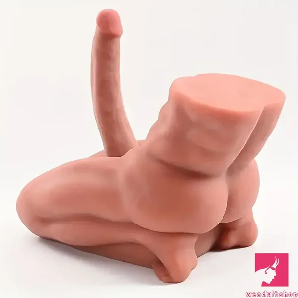 7.9in Premium Silicone Soft Dildo With 14.6lb Muscle Male Sex Doll Torso