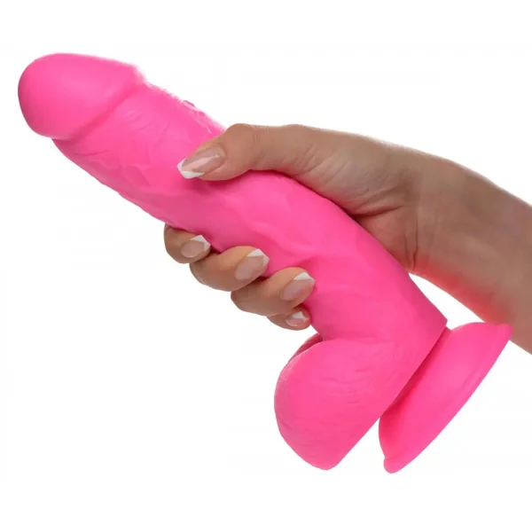 8.25 Inch Pink Suction Cup Dildo with Balls