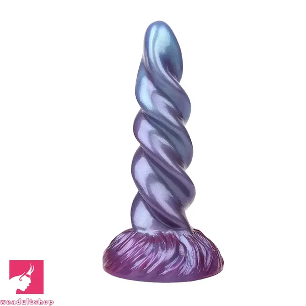 8.26in Fantasy Silicone Dildo Soft Head Spiral Grain For Clitoral Vaginal Cock