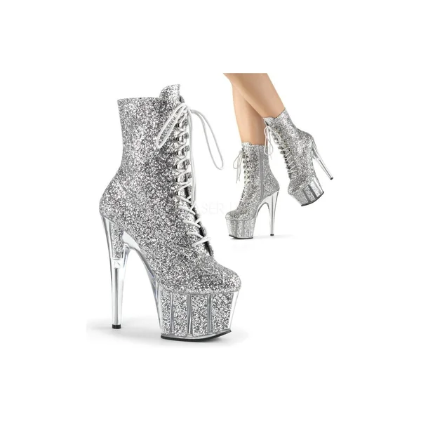 ADORE-1020G Platform Boot | Silver Glitter