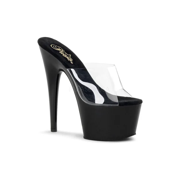 ADORE-701 Platform Slide | Black Vinyl