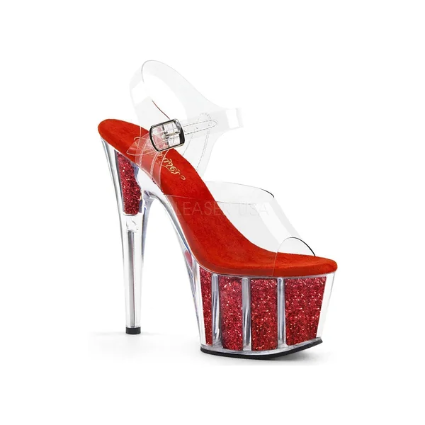 ADORE-708G Platform Sandal | Clear Vinyl