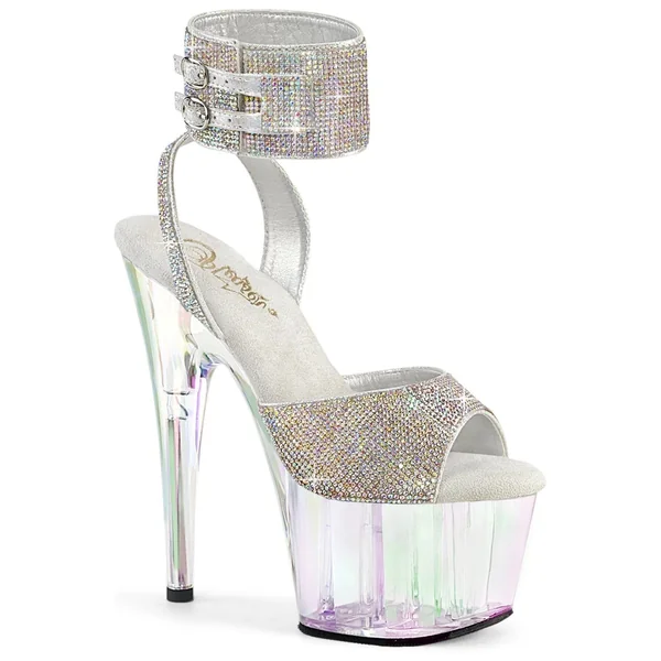 ADORE-791HTRS Silver Faux Leather Sandal