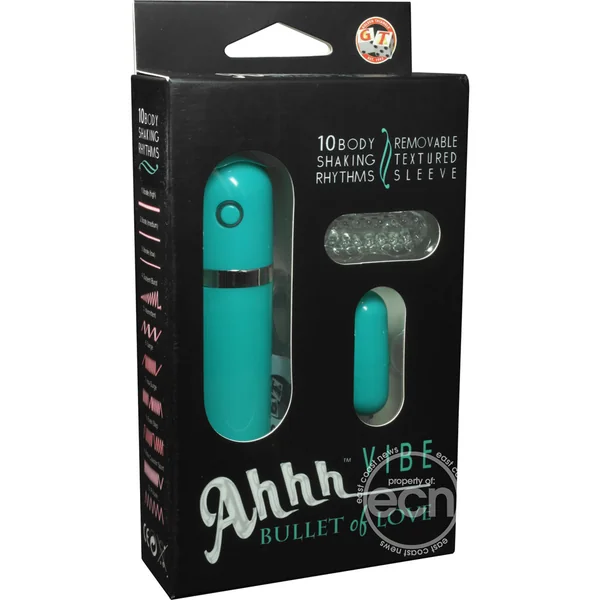 Ahhh Vibe Bullet Of Love Wired Bullet Vibrator with Textured Jelly Sleeve