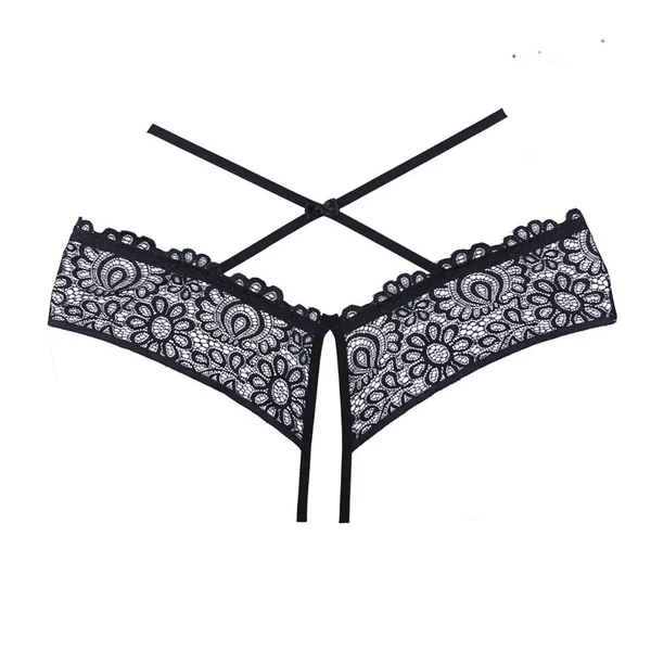 Allure Open Panty With Lace Band & Criss Cross Waist Straps