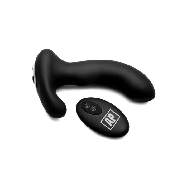 Alpha-Pro P-Massage Prostate Stimulator with Stroking Bead Tip and Remote Control – Black