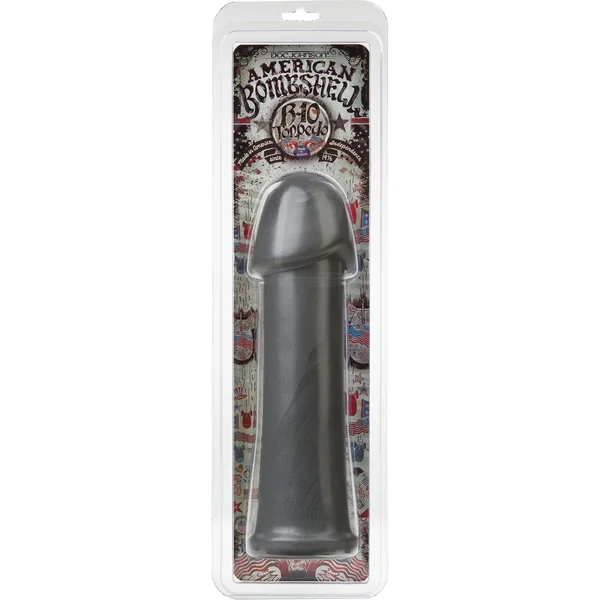 American Bombshell B-10 Torpedo Dildo 9.9in - Gun Metal