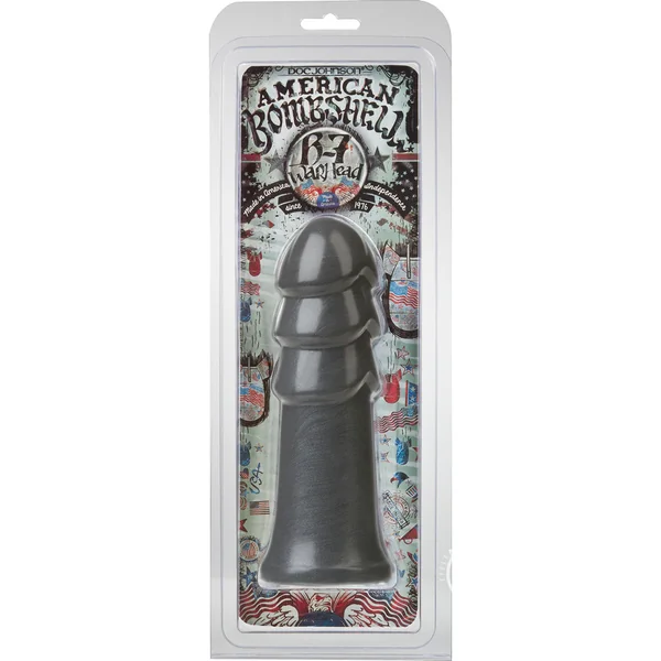 American Bombshell B-7 Warhead Dildo 7.1in - Gun Metal