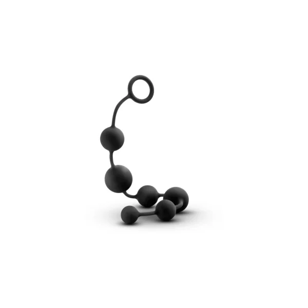 Anal Adventures Platinum Silicone Large Anal Beads, Black