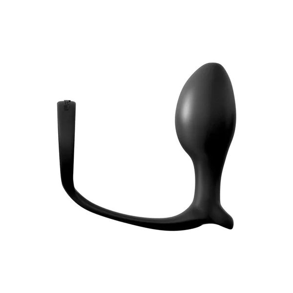 Anal Fantasy Collection Ass-Gasm Beginners Silicone Cock Ring with Butt Plug – Black