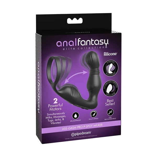Anal Fantasy Elite Ass-Gasm Pro Rechargeable Silicone P-Spot Milker - Black