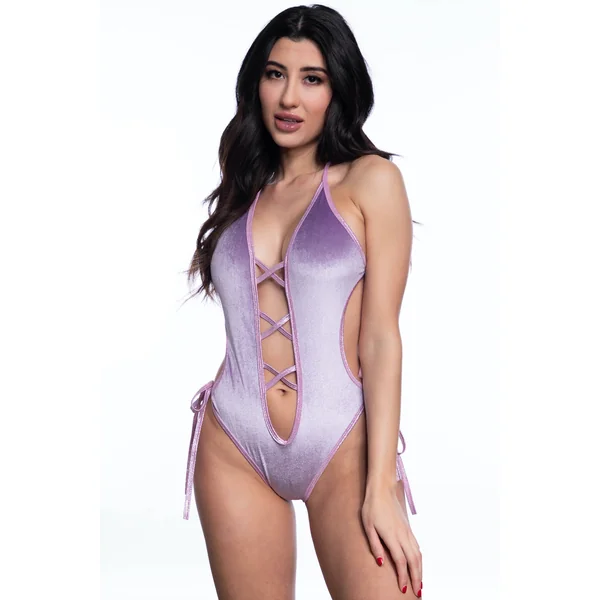 ASHLEY VELVET ROMPER LILAC TWINKLE