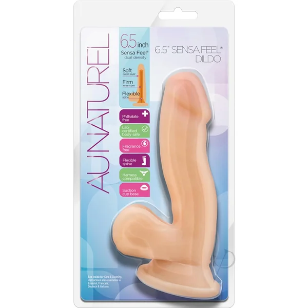 Au Naturel Sensa Feel Dildo with Suction Cup 6.5in - Vanilla