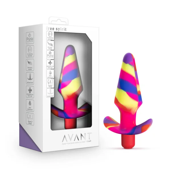 Avant Free Spirit Vibrating Silicone Butt Plug Scarlet