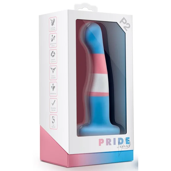 Avant Pride P2 True Blue Silicone Dildo 6in - Multicolor
