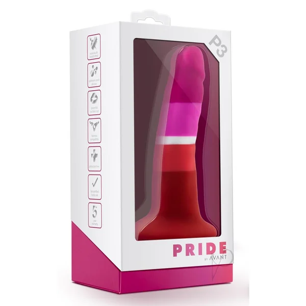 Avant Pride P3 Beauty Silicone Dildo 6in - Multicolor