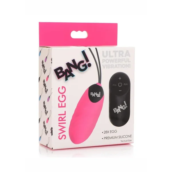 Bang! 28x Swirl Rechargeable Silicone Egg with Remote Control