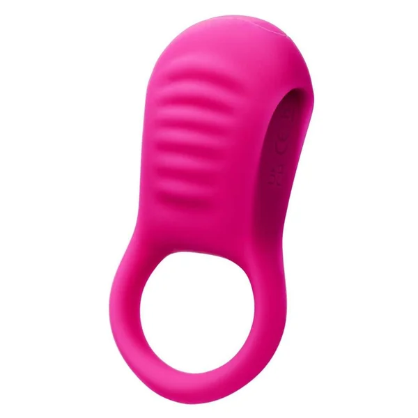 Basic Essentials Rechargeable Ridge Rider Silicone Cock Ring – Pink