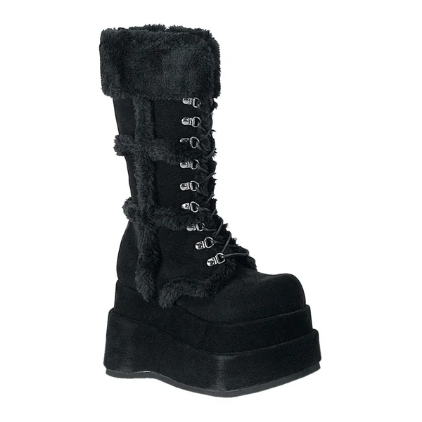 BEAR-202 Black Vegan Leather Knee Boot