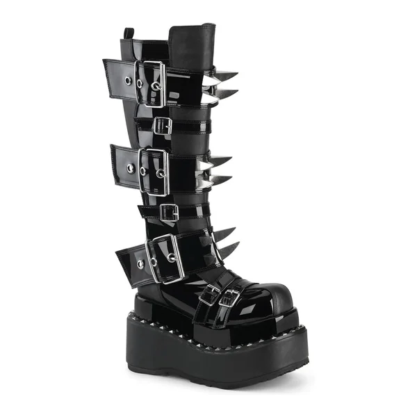 BEAR-215 Black Vegan Leather Knee Boot