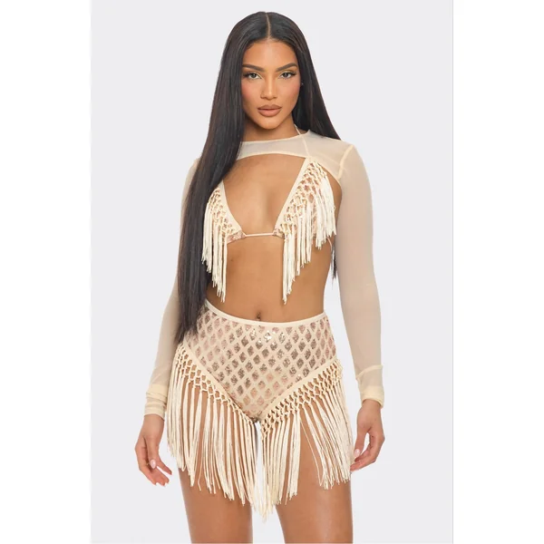 Bear Dance 3 Pc. Fringe Shrug, Top And Short Set*