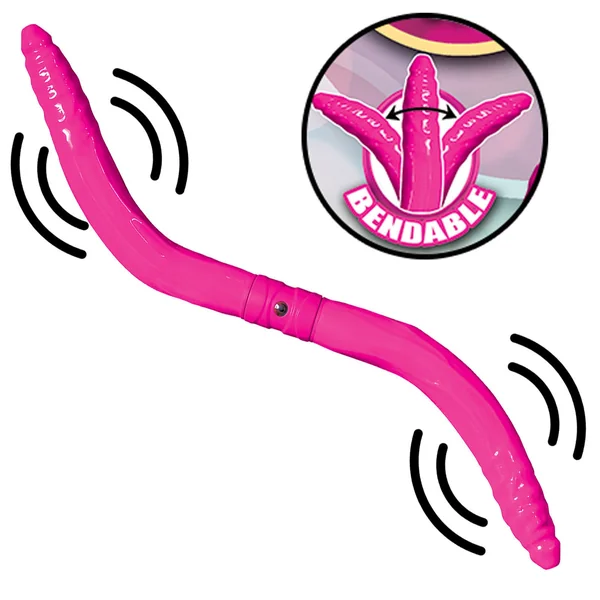 Bendable Double Vibe Dong Vibrator For Couples Pink