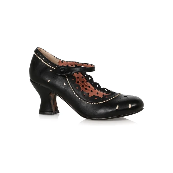 Bettie Page Joyce Pump | Black Faux Leather