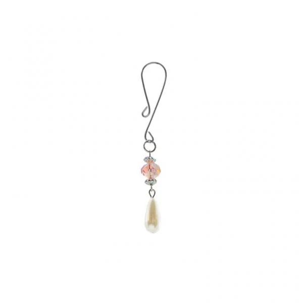 Bijoux De Cli Loop Clitoral Clamp Faceted Beads & Pearl Pink