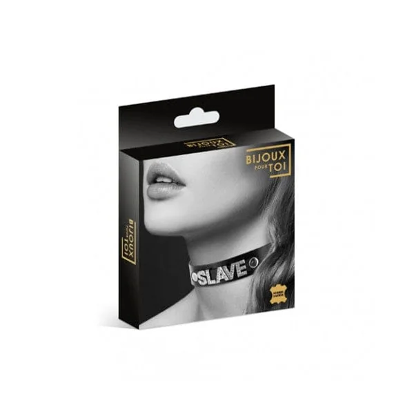 Bijoux Pour Toi Strass Slave Bovine Leather Necklace