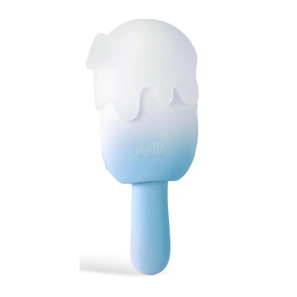 Bite Me Sucking Tapping and Vibrating Silicone Rechargeable Cream Pop Stimulator – Blue/White