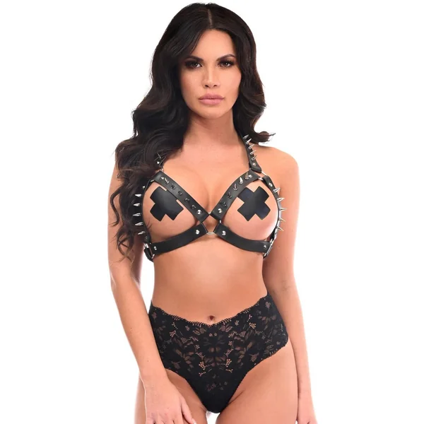 Black & Silver Spikes Body Harness