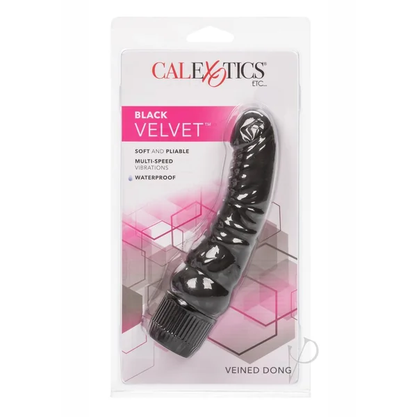 Black Velvet Realistic Vibrator Waterproof Black 6.25 Inch