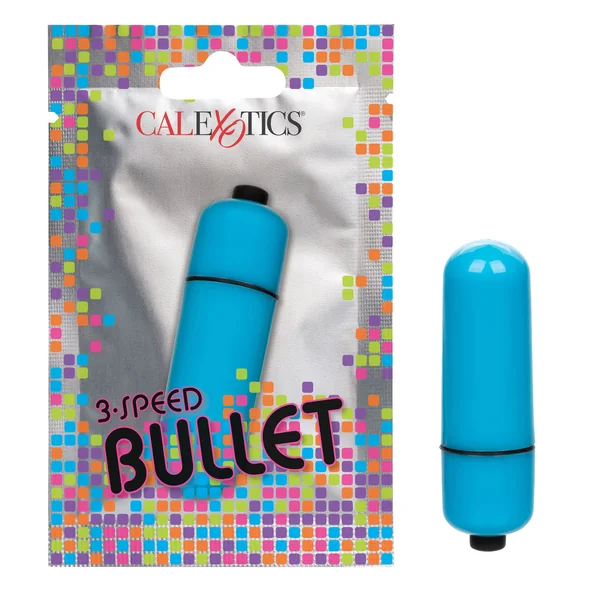 Blue 3-Speed Bullet Vibrator Travel Size With Smooth ABS Shell