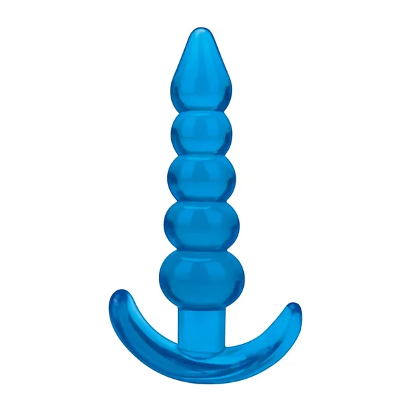 Blue Line Beaded Butt Plug Blue 4.5″