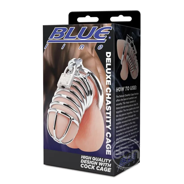 Blue Line Deluxe Chastity Cage