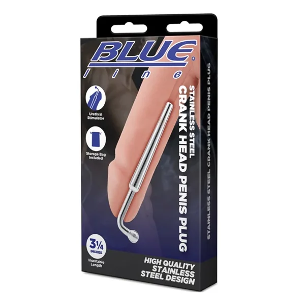 Blue Line Stainless Steel Crank Head Penis Plug