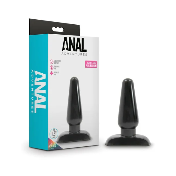 Blush Anal Adventures Basic Anal Plug - Medium Black