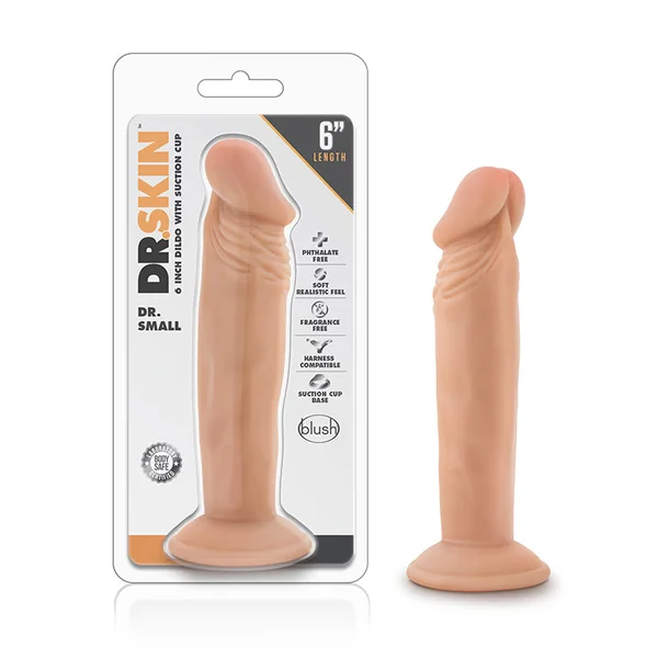 Blush Dr. Skin Dr. Small Realistic 6 in. Dildo with Suction Cup Beige | Dildo