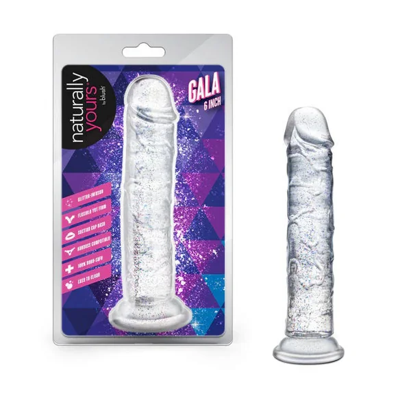 Blush Naturally Yours Gala Sparkling Clear Small Dildo 6 Inch