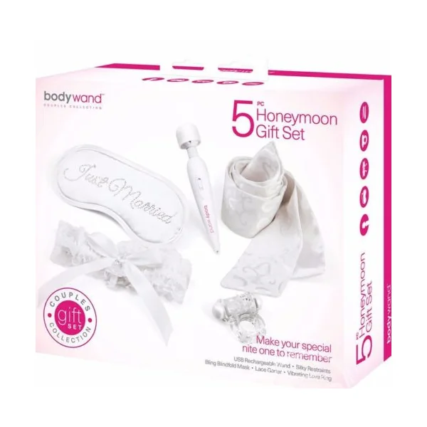 Bodywand Couples Collection 5 Piece Honeymoon Gift Set With Wand Vibrator White