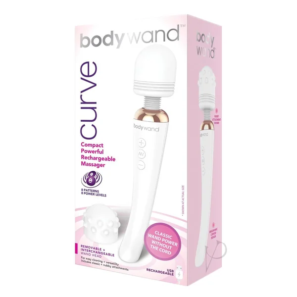 Bodywand Curve Rechargeable Silicone Wand Massager - White